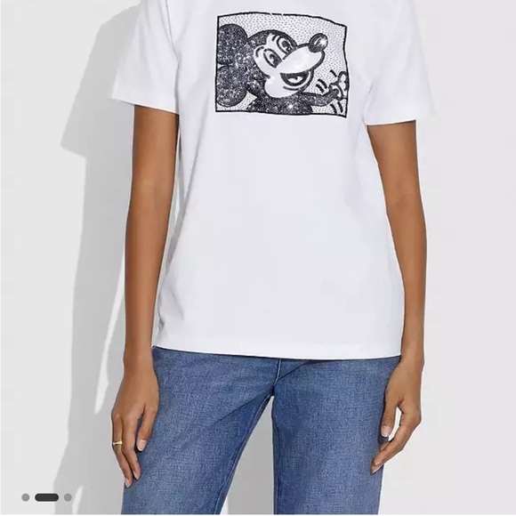Disney Mickey Mouse X Keith Haring T Shirt - Picture 2 of 2